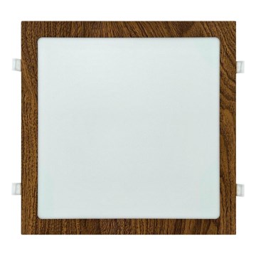 LED Süvistatav valgusti SQUARE LED/24W/230V 4200K 29,2x29,2 cm pruun