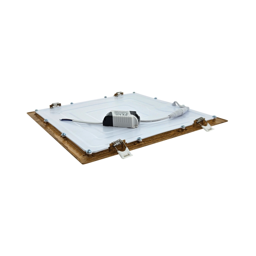 LED Süvistatav valgusti SQUARE LED/24W/230V 4200K 29,2x29,2 cm pruun