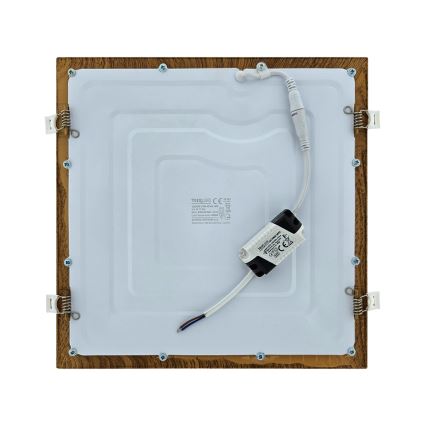 LED Süvistatav valgusti SQUARE LED/24W/230V 4200K 29,2x29,2 cm pruun