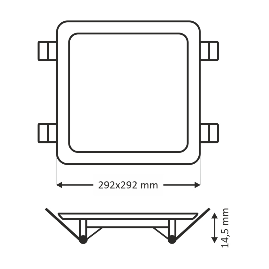 LED Süvistatav valgusti SQUARE LED/24W/230V 4200K 29,2x29,2 cm valge