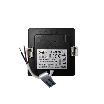 LED Süvistatav valgusti SQUARE LED/3W/230V 4000K 9x9 cm must