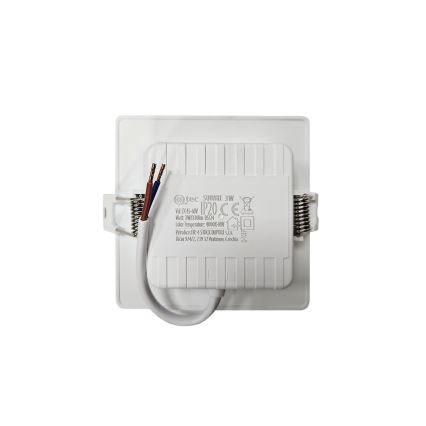 LED Süvistatav valgusti SQUARE LED/3W/230V 4000K 9x9 cm valge