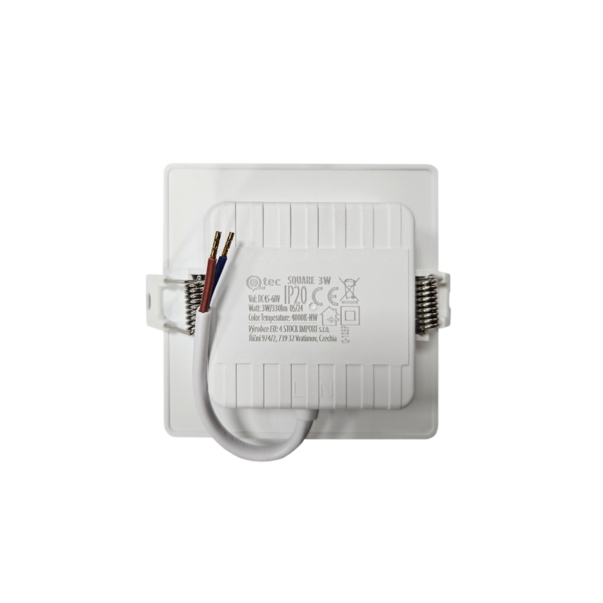 LED Süvistatav valgusti SQUARE LED/3W/230V 4000K 9x9 cm valge
