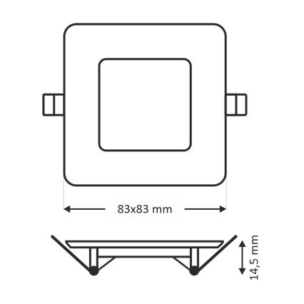 LED Süvistatav valgusti SQUARE LED/3W/230V 4200K 8,3x8,3 cm valge
