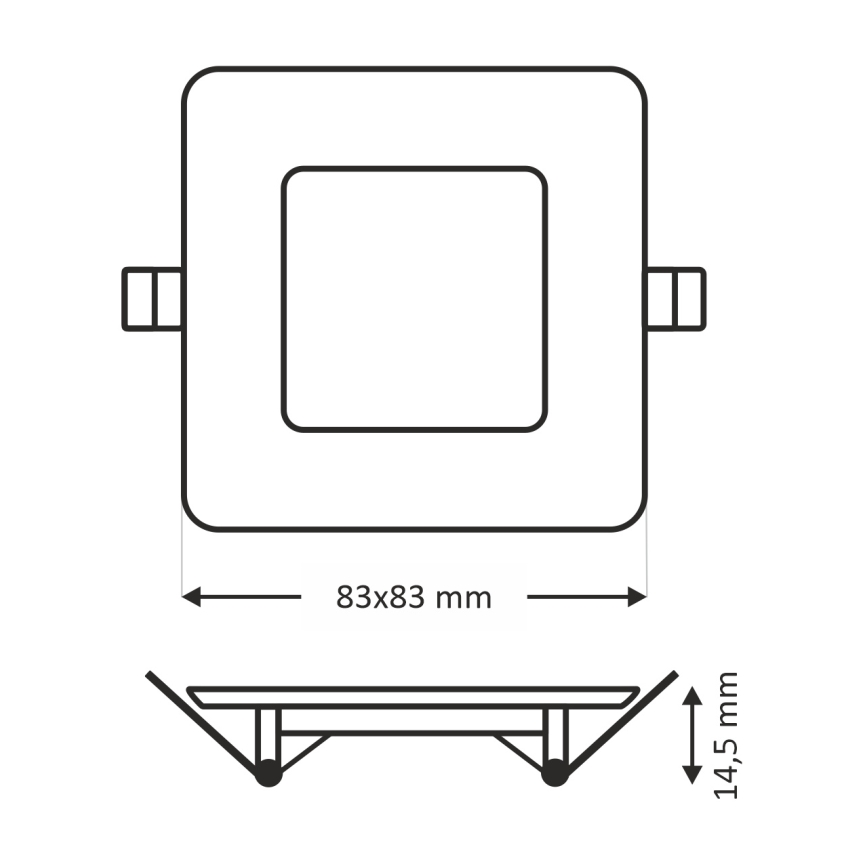 LED Süvistatav valgusti SQUARE LED/3W/230V 4200K 8,3x8,3 cm valge