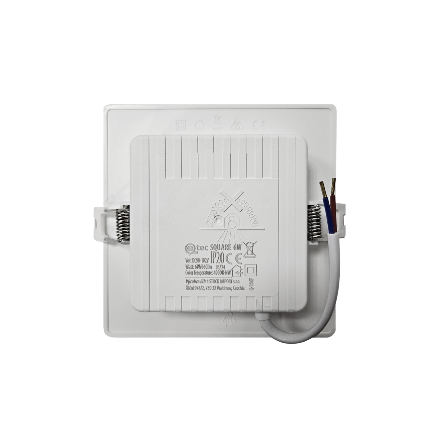 LED Süvistatav valgusti SQUARE LED/6W/230V 4000K 12x12 cm valge