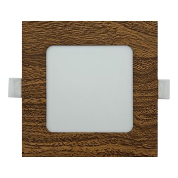 LED Süvistatav valgusti SQUARE LED/6W/230V 4200K 11,8x11,8 cm pruun