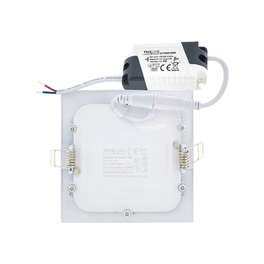 LED Süvistatav valgusti SQUARE LED/6W/230V 4200K 11,8x11,8 cm valge