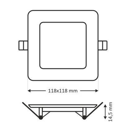 LED Süvistatav valgusti SQUARE LED/6W/230V 4200K 11,8x11,8 cm valge