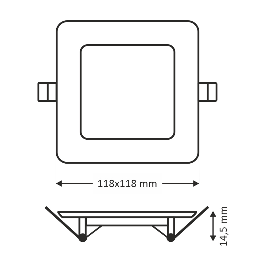 LED Süvistatav valgusti SQUARE LED/6W/230V 4200K 11,8x11,8 cm valge