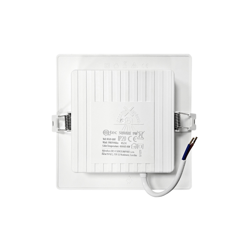 LED Süvistatav valgusti SQUARE LED/9W/230V 4000K 14,5x14,5 cm valge