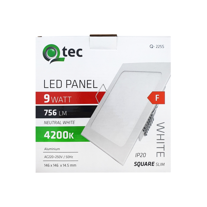 LED Süvistatav valgusti SQUARE LED/9W/230V 4200K 14,6x14,6 cm valge