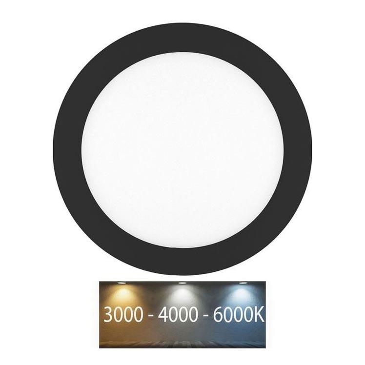 LED Süvistatav valgusti vannituppa LADA LED/18W/230V 3000/4000/6000K d. 22 cm IP44 must