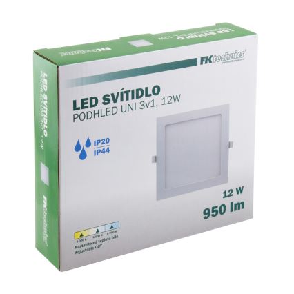 LED Süvistatav valgusti vannituppa LED/12W/230V 3000/4000/6000K IP44