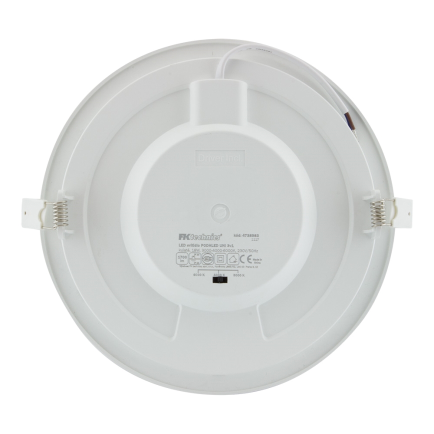 LED Süvistatav valgusti vannituppa LED/18W/230V 3000/4000/6000K IP44