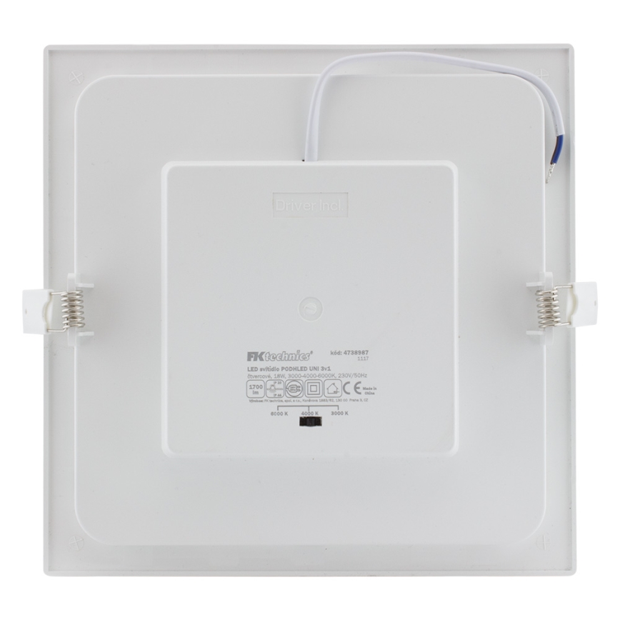 LED Süvistatav valgusti vannituppa LED/18W/230V 3000/4000/6000K IP44