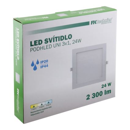 LED Süvistatav valgusti vannituppa LED/24W/230V 3000/4000/6000K IP44