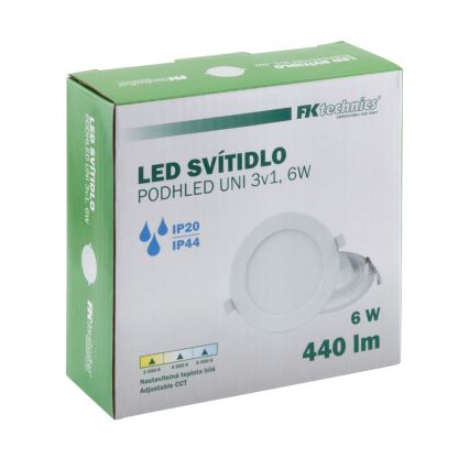 LED Süvistatav valgusti vannituppa LED/6W/230V 3000/4000/6000K IP44