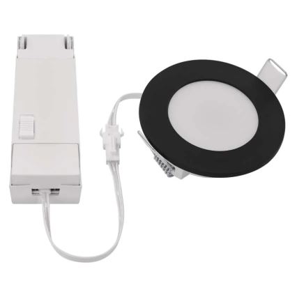 LED Süvistatav valgusti vannituppa LORI LED/4,5W/230V IP65 2700/4000K d. 8,5 cm must