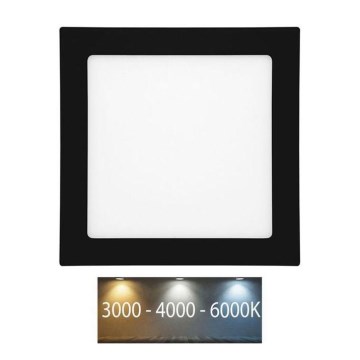 LED Süvistatav valgusti vannituppa RAFA LED/25W/230V 3000/4000/6000K 30x30 cm IP44 must