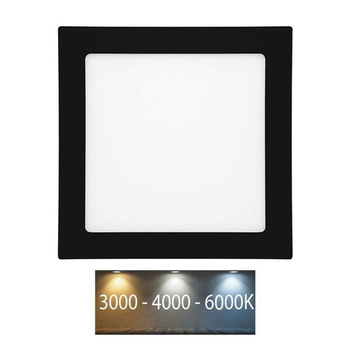 LED Süvistatav valgusti vannituppa RAFA LED/25W/230V 3000/4000/6000K 30x30 cm IP44 must