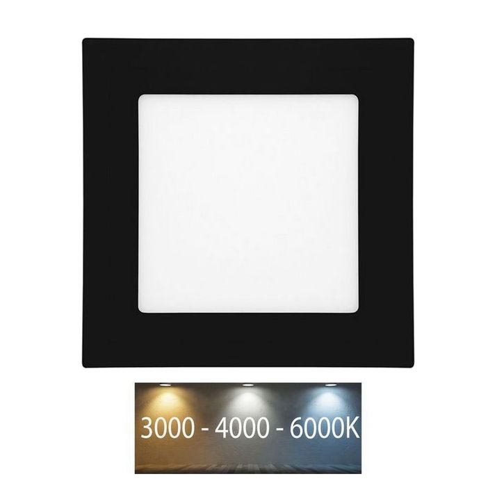 LED Süvistatav valgusti vannituppa RAFA LED/6W/230V 3000/4000/6000K 12x12 cm IP44 must
