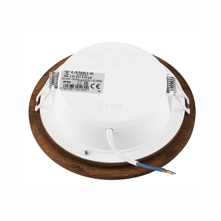 LED Süvistatav valgusti WOODY SPOT LED/12,5W/230V 3000K kirss ø 16 cm