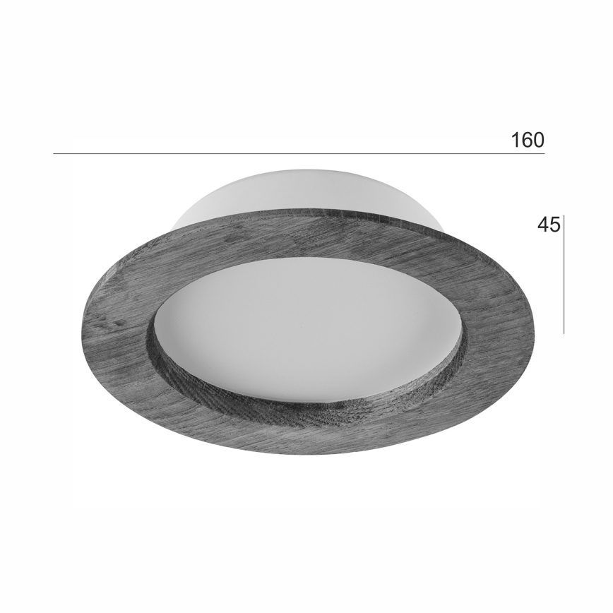 LED Süvistatav valgusti WOODY SPOT LED/12,5W/230V 3000K kirss ø 16 cm