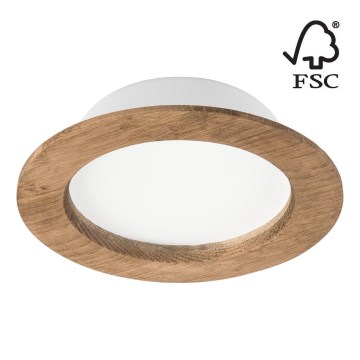 LED Süvistatav valgusti WOODY SPOT LED/12,5W/230V 3000K pähkel ø 16 cm