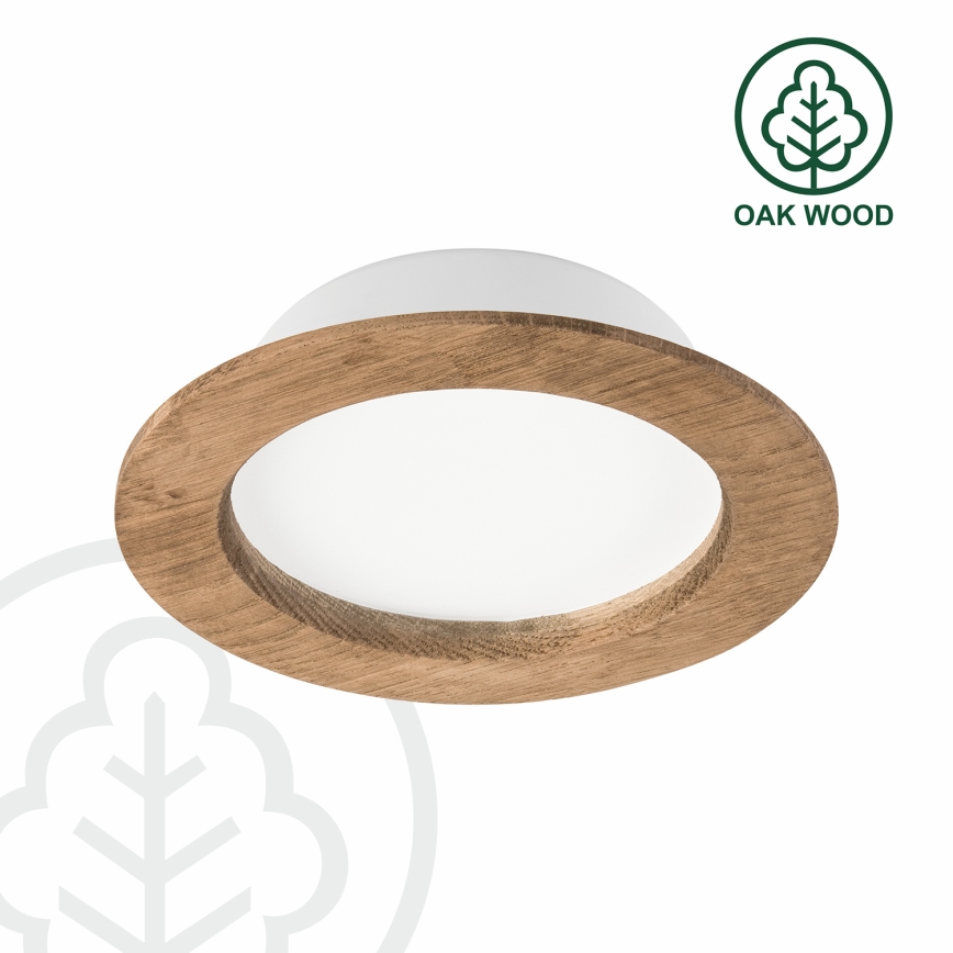 LED Süvistatav valgusti WOODY SPOT LED/12,5W/230V 3000K pähkel ø 16 cm