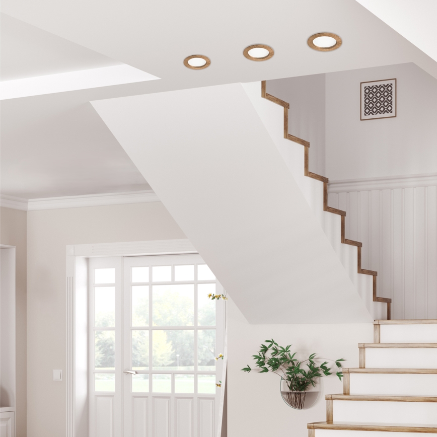 LED Süvistatav valgusti WOODY SPOT LED/12,5W/230V 3000K pähkel ø 16 cm