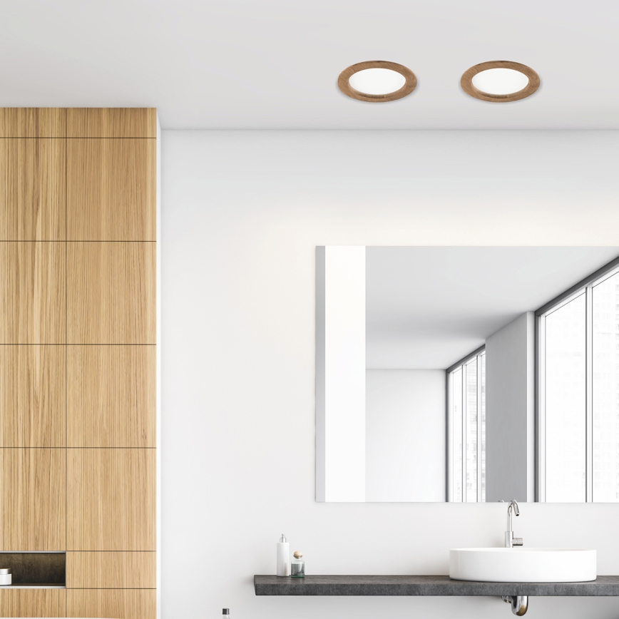 LED Süvistatav valgusti WOODY SPOT LED/16,5W/230V 4000K pähkel ø 18,5 cm