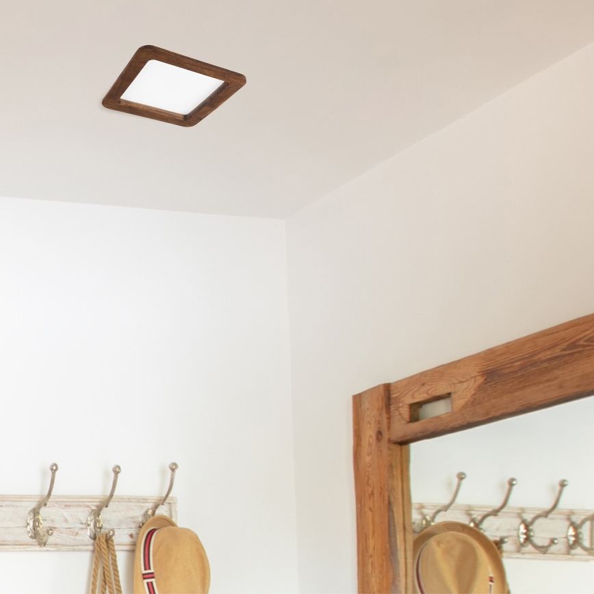 LED Süvistatav valgusti WOODY SPOT LED/17W/230V 3000K kirss 18,5x18,5 cm