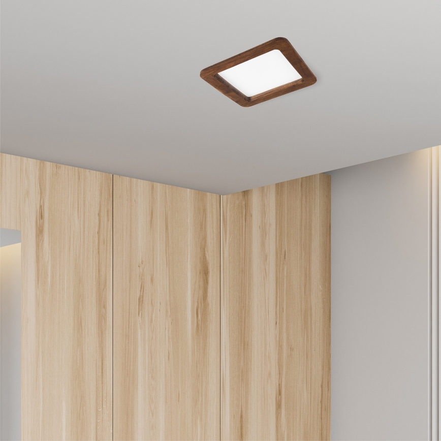 LED Süvistatav valgusti WOODY SPOT LED/17W/230V 3000K kirss 18,5x18,5 cm