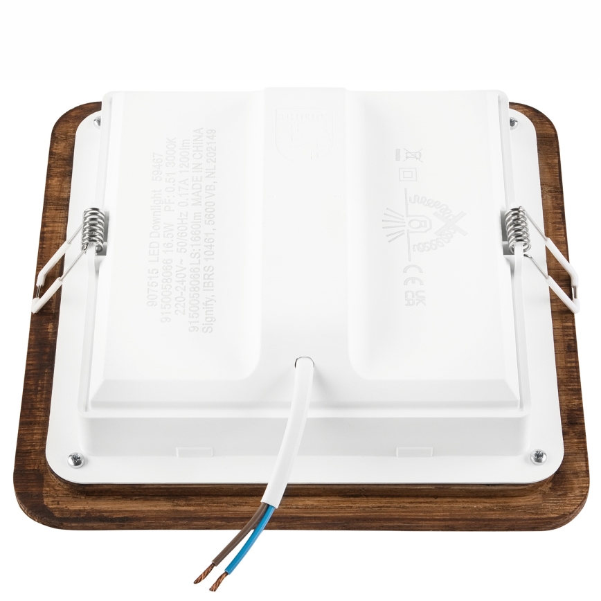 LED Süvistatav valgusti WOODY SPOT LED/17W/230V 3000K kirss 18,5x18,5 cm