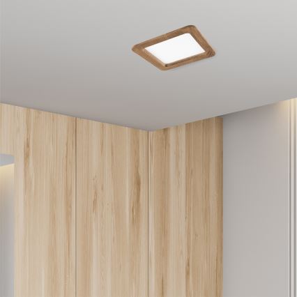 LED Süvistatav valgusti WOODY SPOT LED/17W/230V 3000K pähkel 18,5x18,5 cm