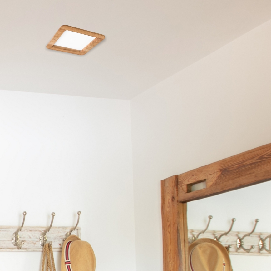 LED Süvistatav valgusti WOODY SPOT LED/17W/230V 3000K tamm 18,5x18,5 cm