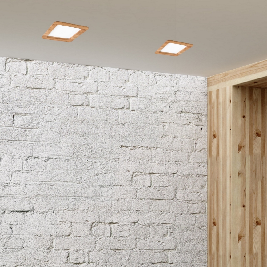 LED Süvistatav valgusti WOODY SPOT LED/17W/230V 3000K tamm 18,5x18,5 cm