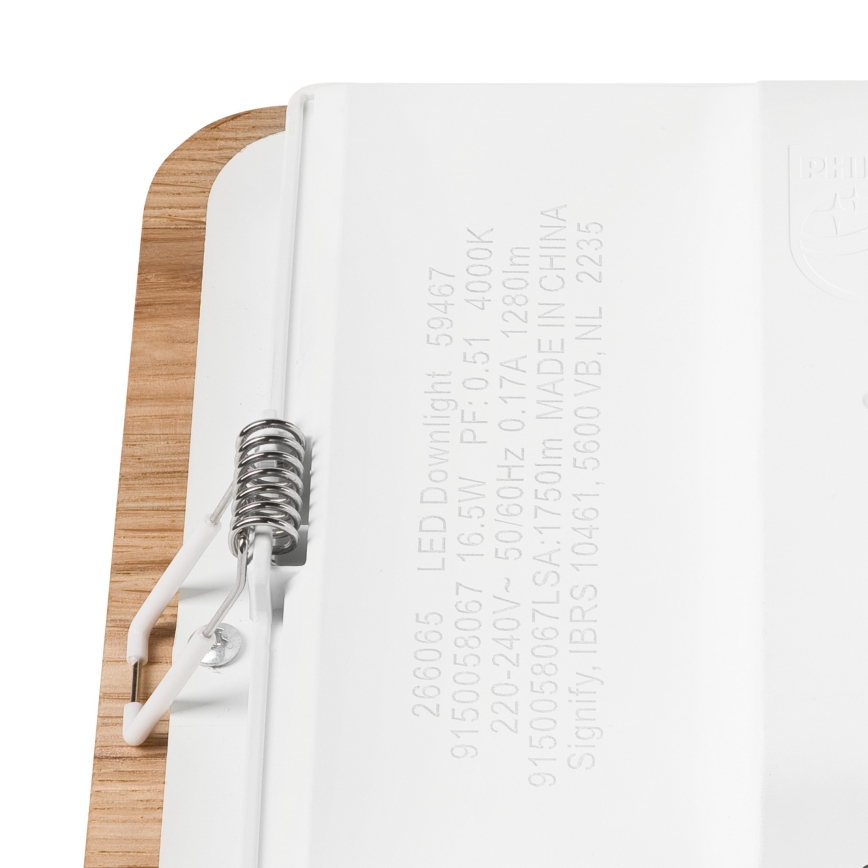 LED Süvistatav valgusti WOODY SPOT LED/17W/230V 3000K tamm 18,5x18,5 cm