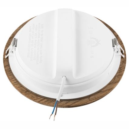 LED Süvistatav valgusti WOODY SPOT LED/23,5W/230V 4000K pähkel ø 23,5 cm
