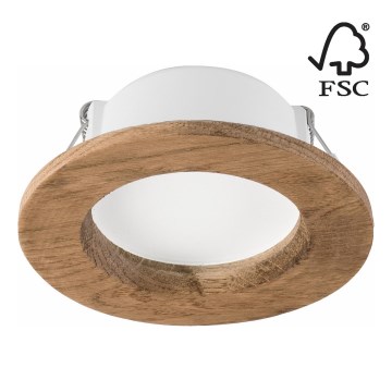LED Süvistatav valgusti WOODY SPOT LED/5,5W/230V 4000K pähkel ø 10 cm