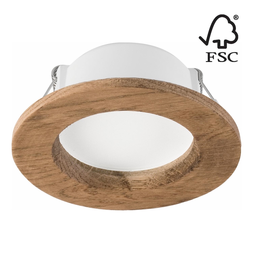 LED Süvistatav valgusti WOODY SPOT LED/5,5W/230V 4000K pähkel ø 10 cm