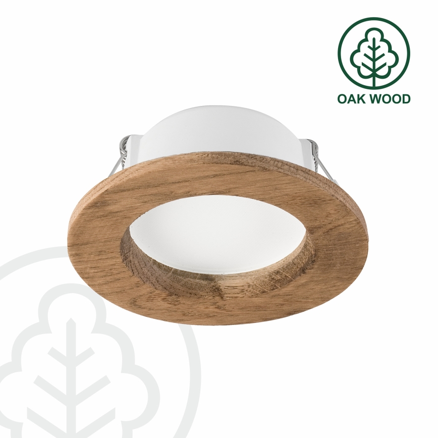 LED Süvistatav valgusti WOODY SPOT LED/5,5W/230V 4000K pähkel ø 10 cm