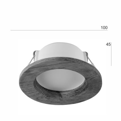 LED Süvistatav valgusti WOODY SPOT LED/5,5W/230V 4000K tamm ø 10 cm