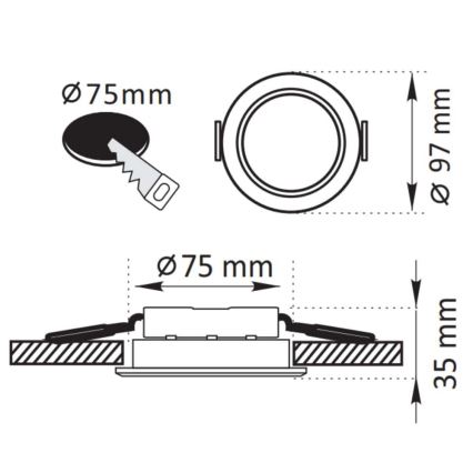 LED Süvistatav valgusti ZOE LED/4,8W/230V hõbe