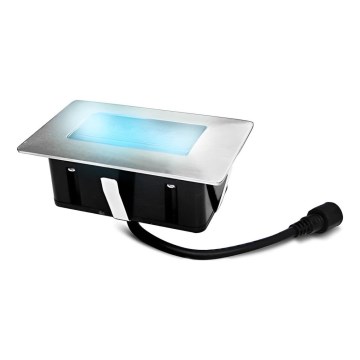 LED Süvistatav välivalgusti EASY CONNECT LED/2W/230V sinine IP67 ristkülik