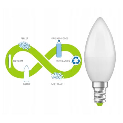 LED Taaskasutatud plastist pirn B40 E14/4,9W/230V 4000K - Ledvance