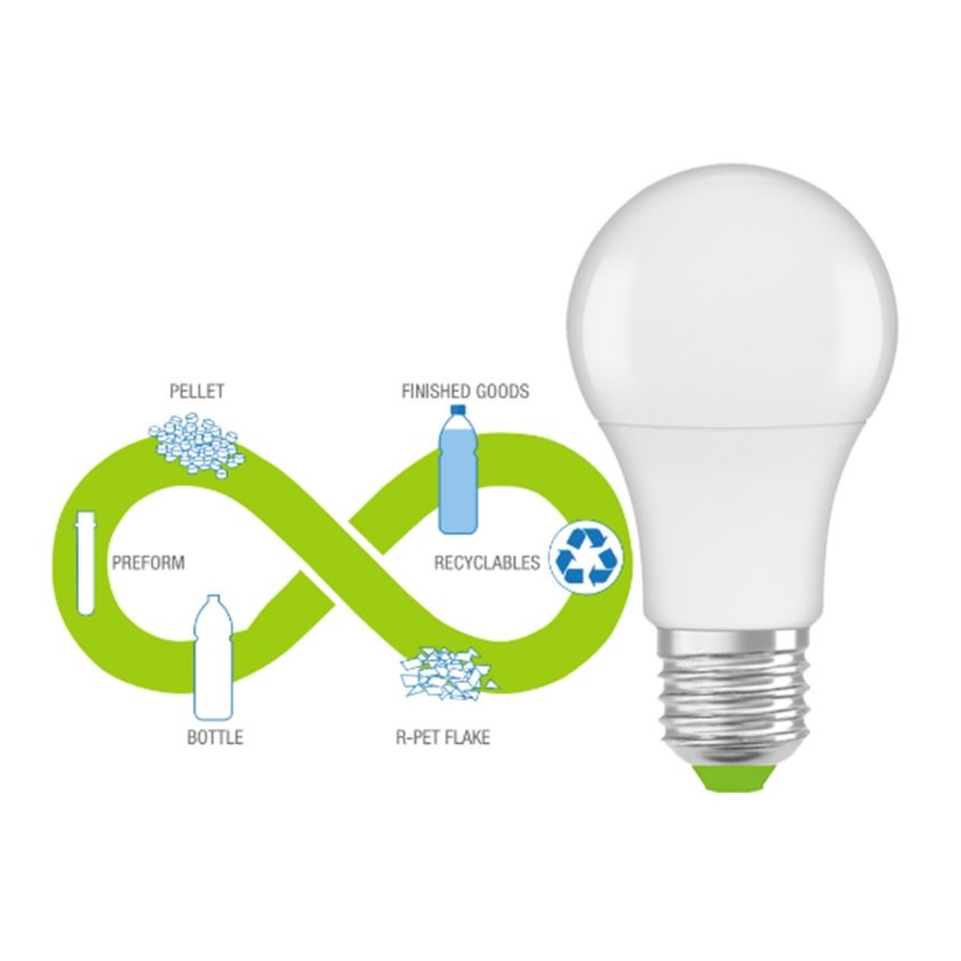 LED Taaskasutatud plastist pirn E27/13W/230V 2700K - Ledvance
