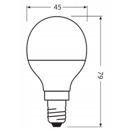 LED Taaskasutatud plastist pirn P45 E14/4,9W/230V 2700K - Ledvance