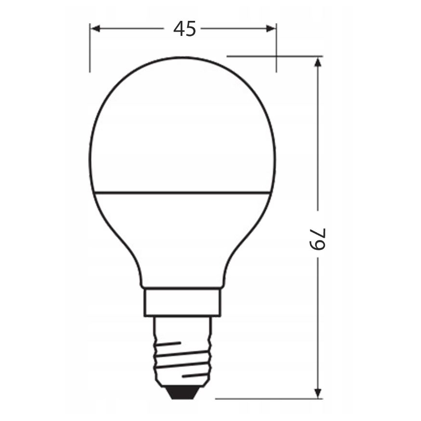 LED Taaskasutatud plastist pirn P45 E14/4,9W/230V 2700K - Ledvance